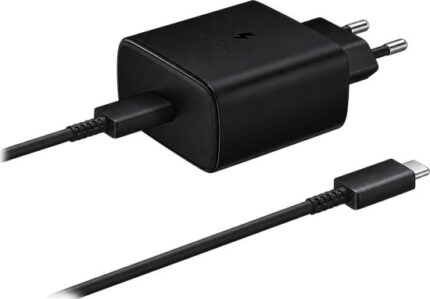 ראש מטען קיר סמסונג מקורי מהיר Super Fast Charger 45W PD Type C עם כבל 5A יעודי