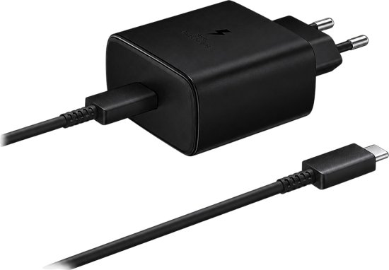 ראש מטען קיר סמסונג מקורי מהיר Super Fast Charger 45W PD Type C עם כבל 5A יעודי